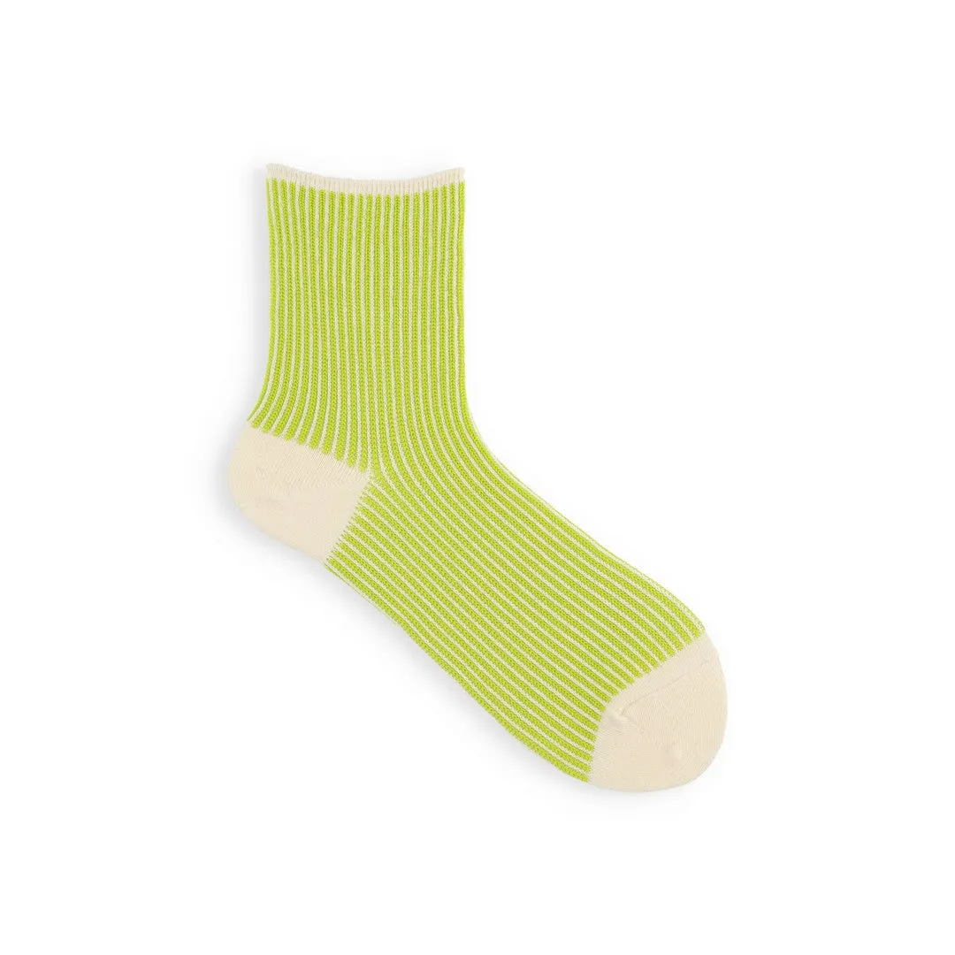 021132505 Recycled Yarn Jacquard Stripe LC Socks