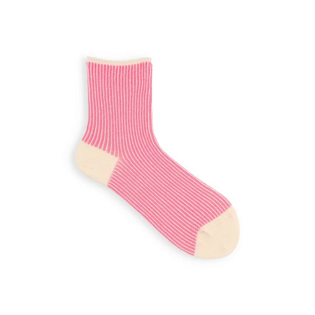 021132505 Recycled Yarn Jacquard Stripe LC Socks