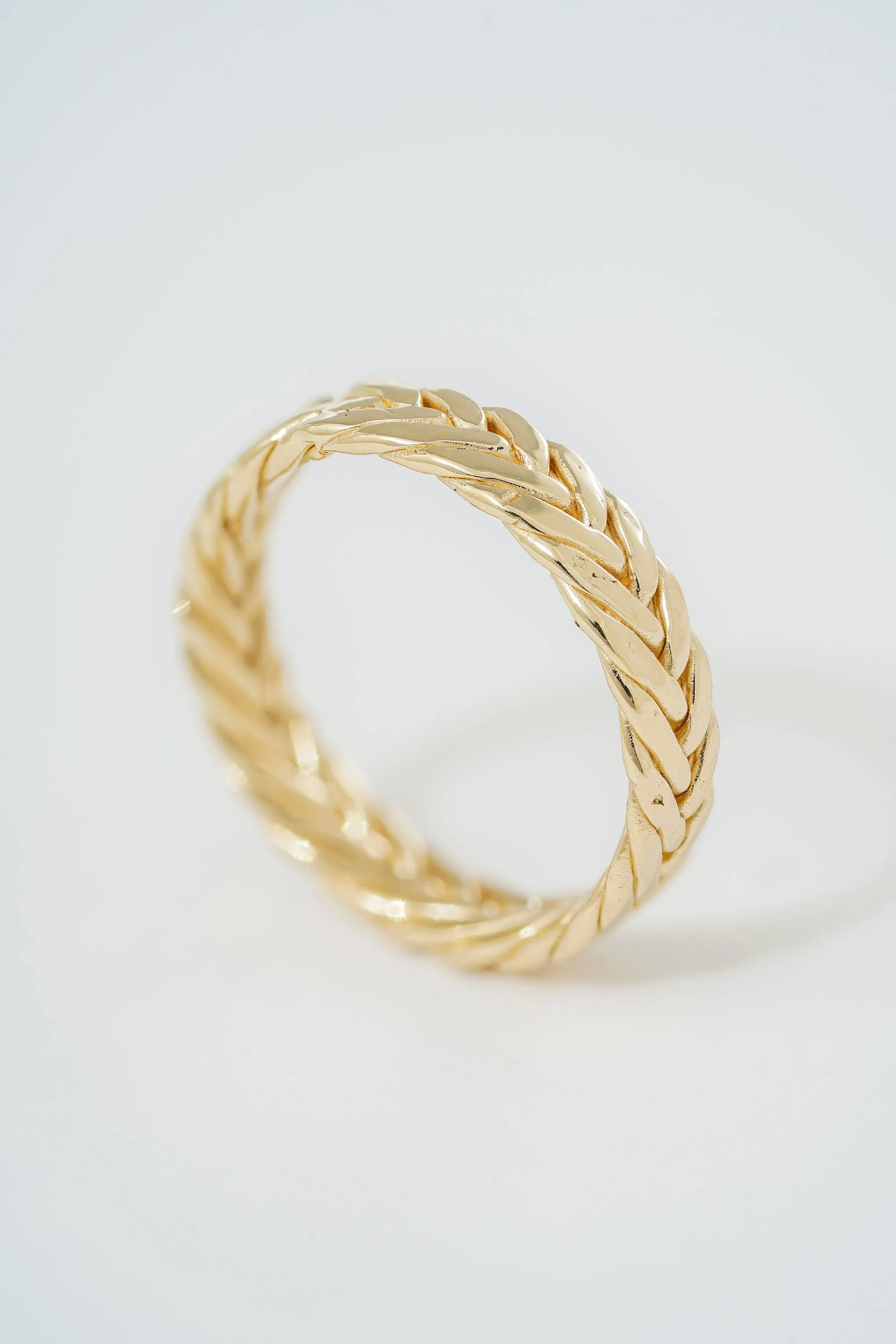 14K GOLD HERRINGBONE BRAIDED BAND SAMPLES