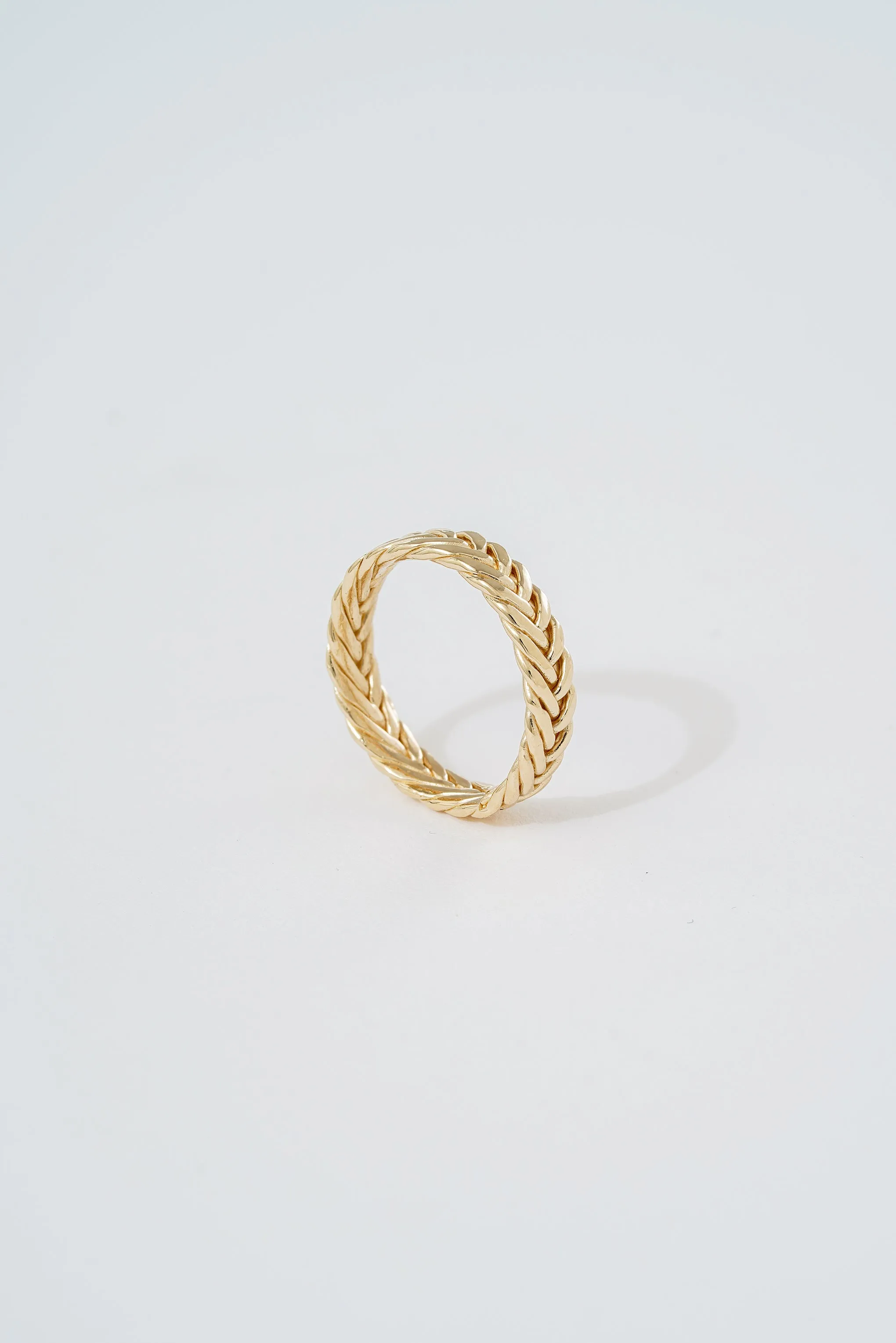 14K GOLD HERRINGBONE BRAIDED BAND SAMPLES