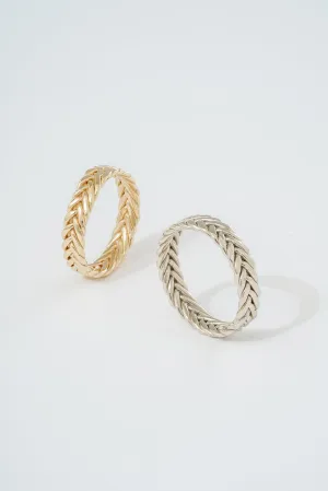 14K GOLD HERRINGBONE BRAIDED BAND SAMPLES