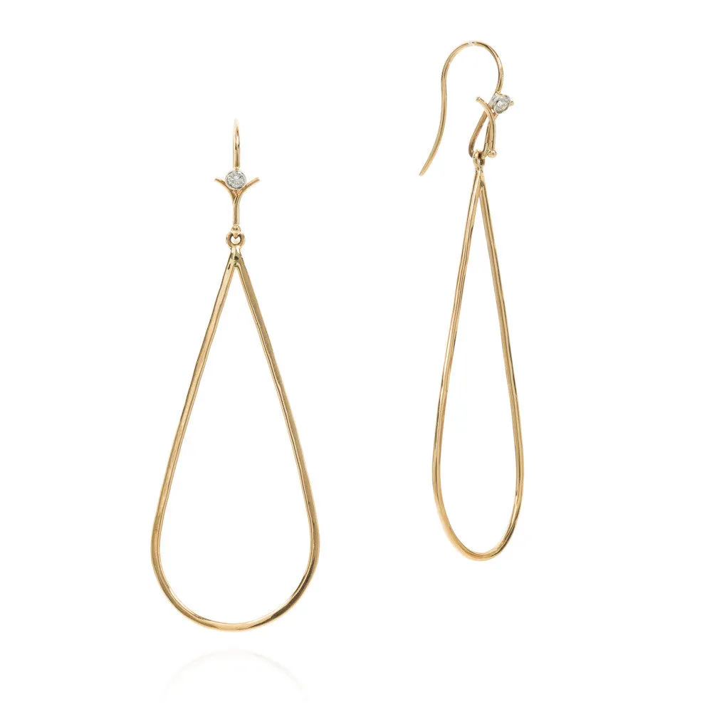 18k tear drop earrings