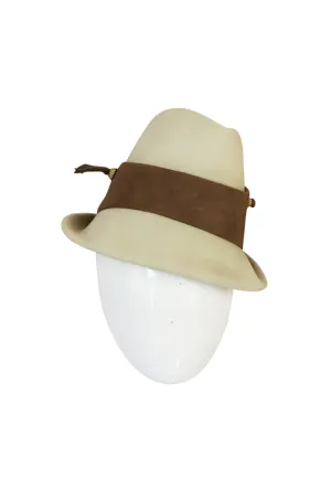 1960s Chic Taupe and Cream Christian Dior Fedora Hat