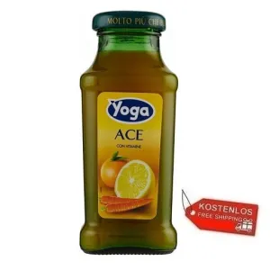 19x Yoga Bar Ace Fruchtsaft Glasflasche 200ml - SONDERANGEBOT