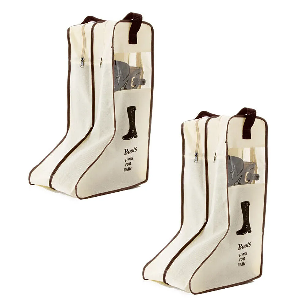 2 Pack Dust-proof Non-woven Portable Tall Boots Storage/Protector Bag Cover Case