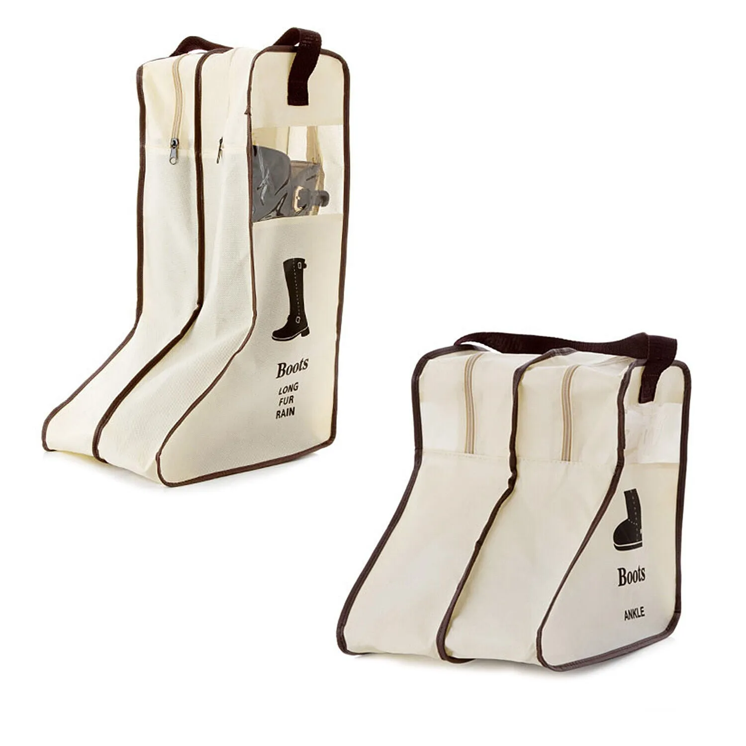 2 Pack Dust-proof Non-woven Portable Tall Boots Storage/Protector Bag Cover Case