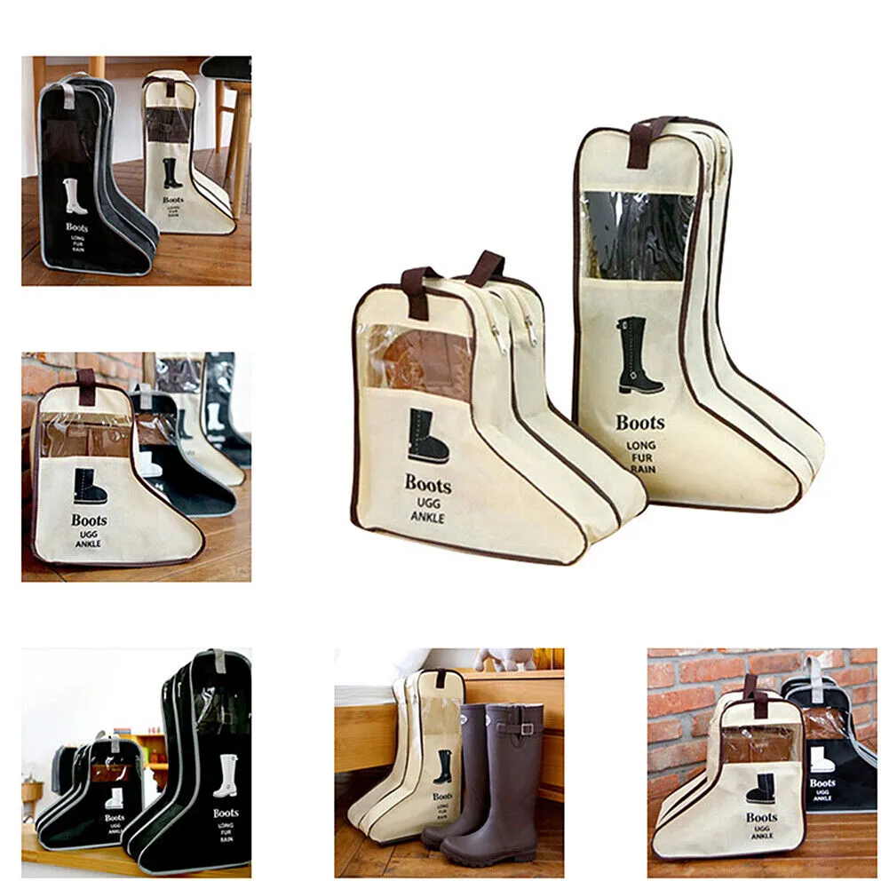 2 Pack Dust-proof Non-woven Portable Tall Boots Storage/Protector Bag Cover Case