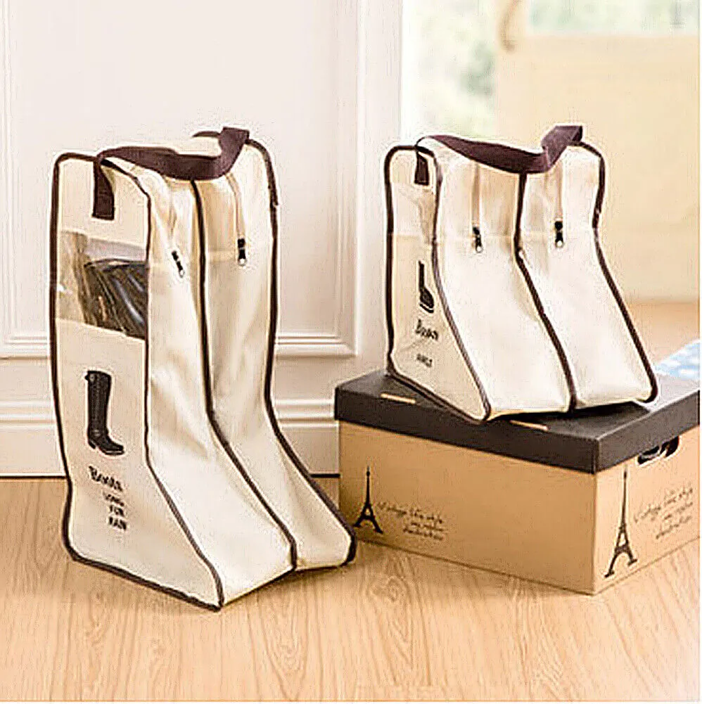 2 Pack Dust-proof Non-woven Portable Tall Boots Storage/Protector Bag Cover Case