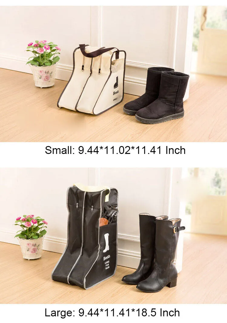 2 Pack Dust-proof Non-woven Portable Tall Boots Storage/Protector Bag Cover Case