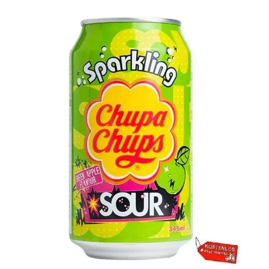 24x Chupa Chups Sparkling Green Apple Sour Grüner Apfel Drink 345ml