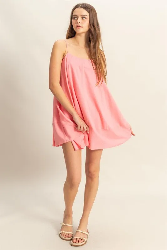 A-Line Flowy Mini Cami Dress with Pockets – Casual & Chic Spaghetti Strap Dress with Functional Pockets for a Relaxed Summer Look