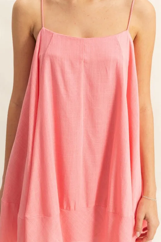 A-Line Flowy Mini Cami Dress with Pockets – Casual & Chic Spaghetti Strap Dress with Functional Pockets for a Relaxed Summer Look