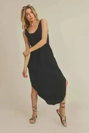 Aemi   Co Cotton Midi Dress – Pockets & Breathable Comfort
