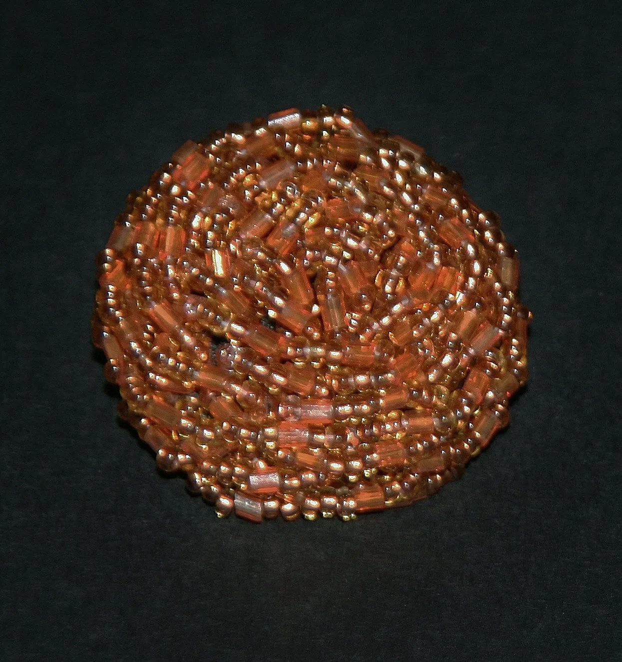 African Beaded Rose Ring Gold Copper 26
