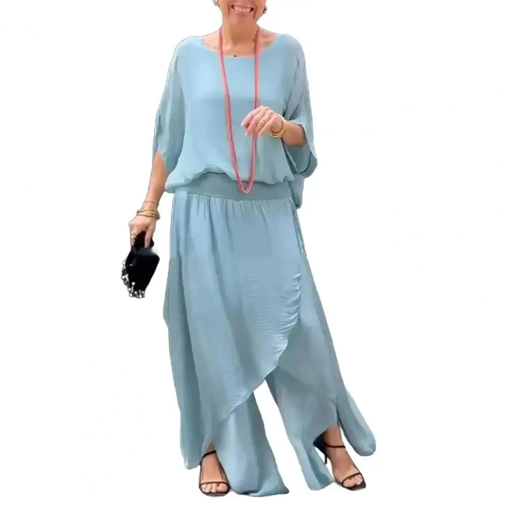 Airelle Two-Piece | 2-Piece Women’s Chiffon Top & Wide-Leg Pants Set