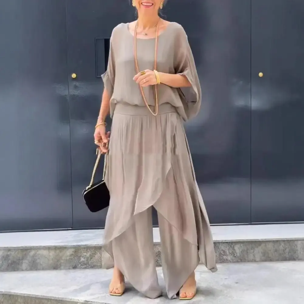 Airelle Two-Piece | 2-Piece Women’s Chiffon Top & Wide-Leg Pants Set