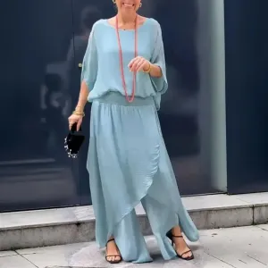 Airelle Two-Piece | 2-Piece Women’s Chiffon Top & Wide-Leg Pants Set