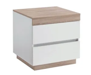 Ashley Coastal White Wooden Bedside Table with Drawers Cabinet