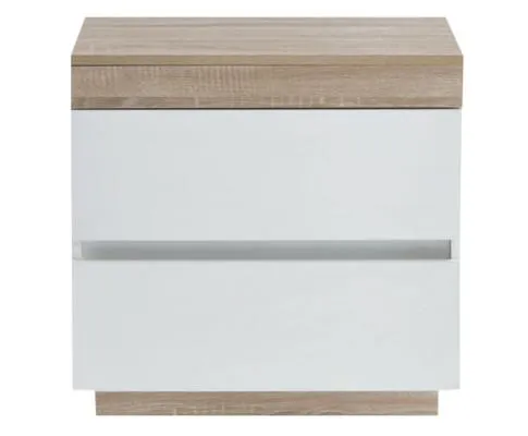 Ashley Coastal White Wooden Bedside Table with Drawers Cabinet