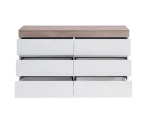 Ashley Coastal White Wooden Chest of 6 Drawers Cabinet