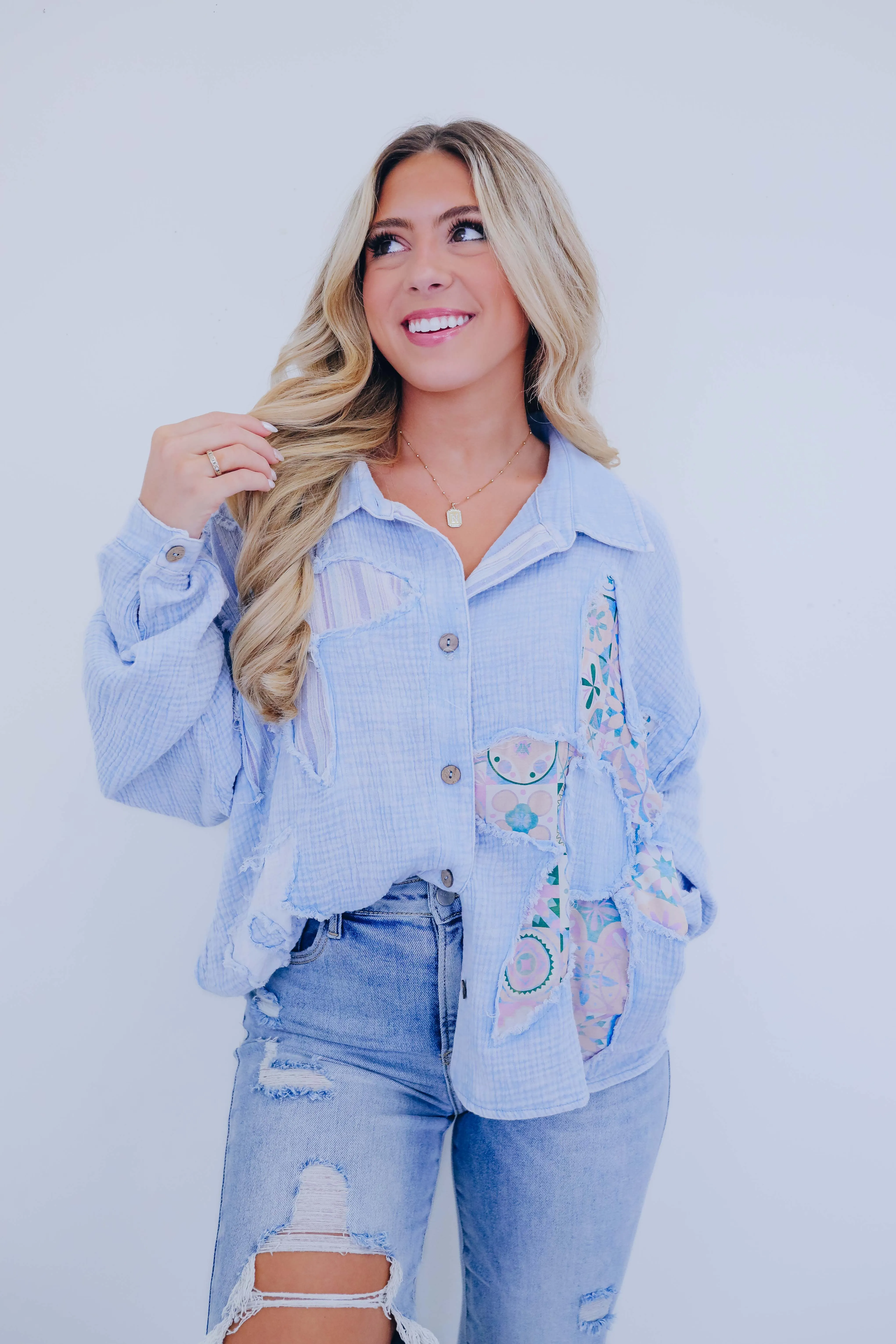 Beachy Chic Button Up Shirt By Oli & Hali - 2 Colors