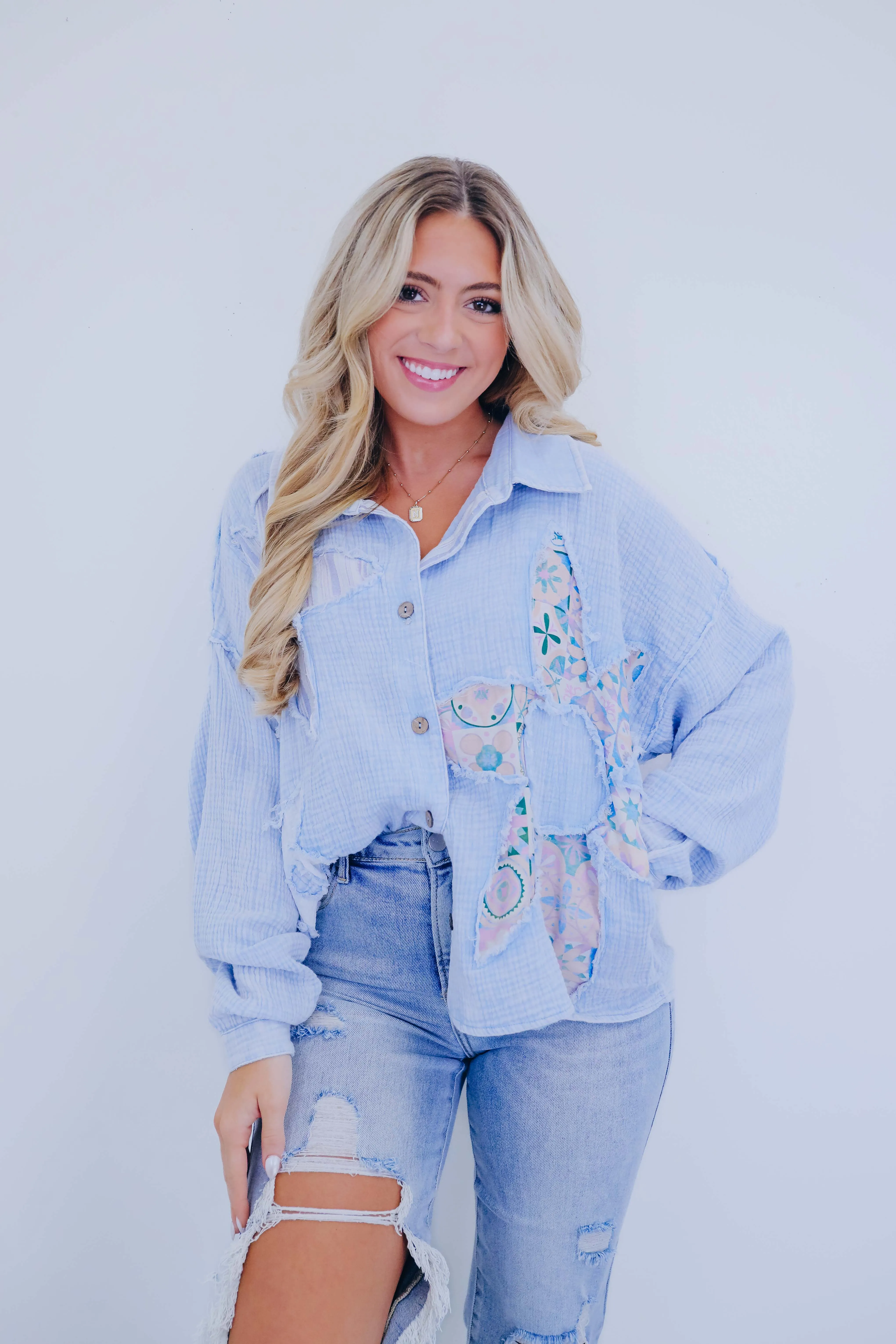 Beachy Chic Button Up Shirt By Oli & Hali - 2 Colors