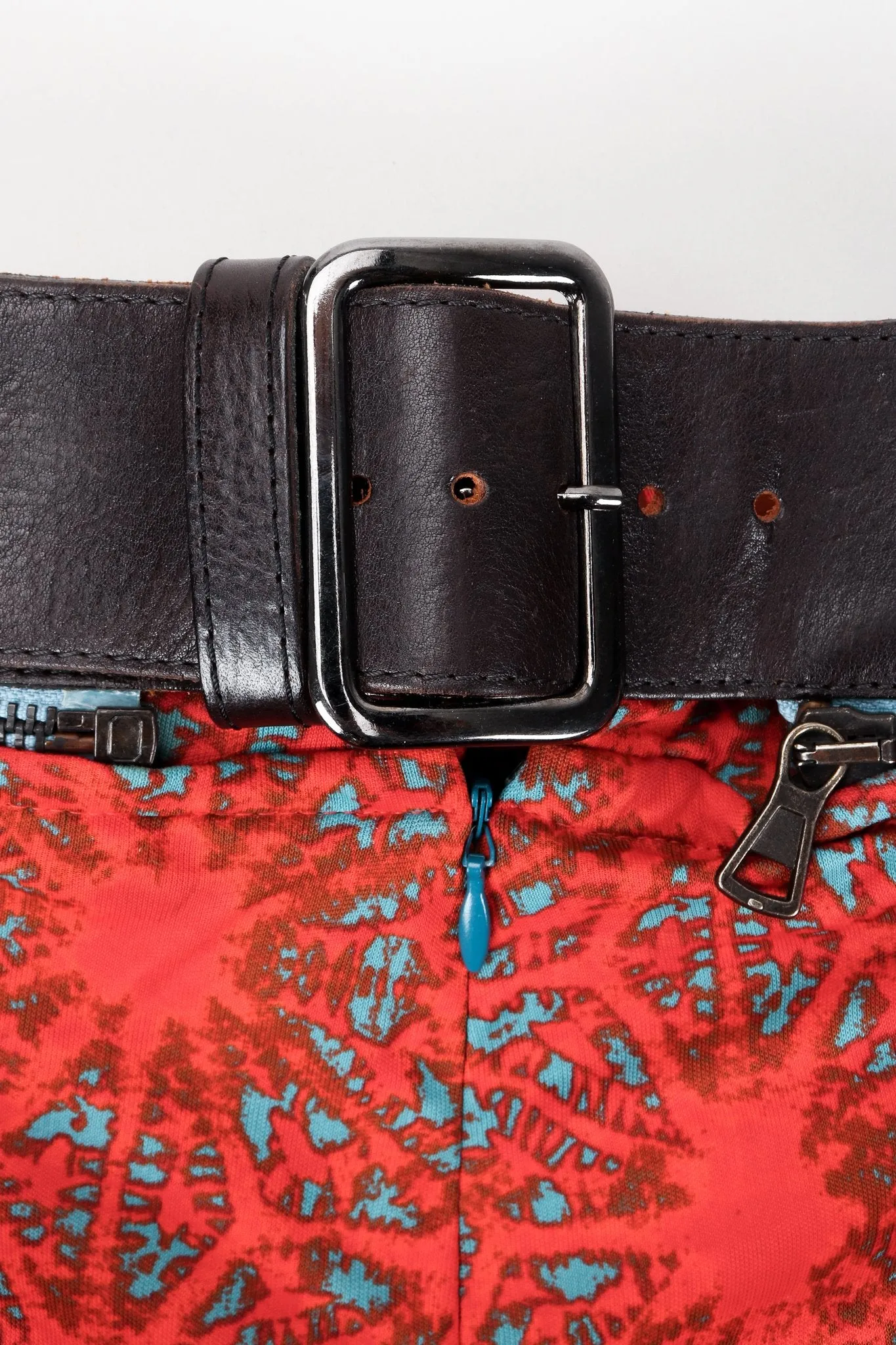 Belted Ruffle Print Skirt