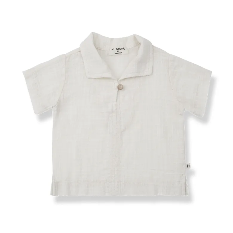 BENET woven s.sleeve shirt - off-white
