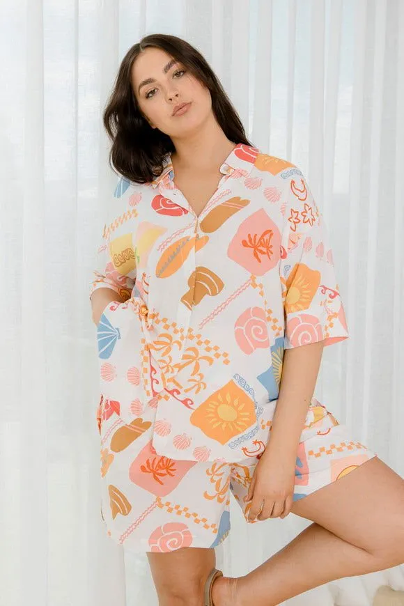 Bianca Shirt & Shorts Set - Amalfi Print