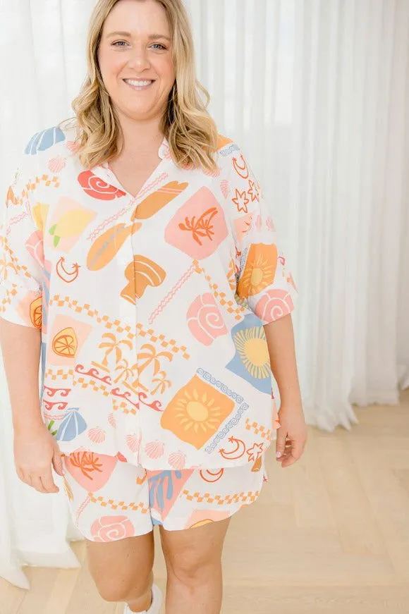 Bianca Shirt & Shorts Set - Amalfi Print