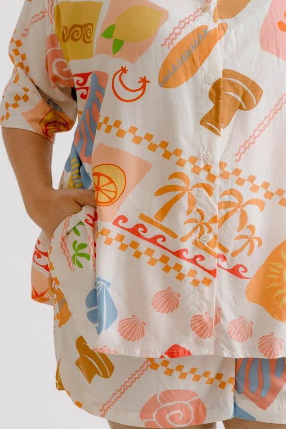 Bianca Shirt & Shorts Set - Amalfi Print