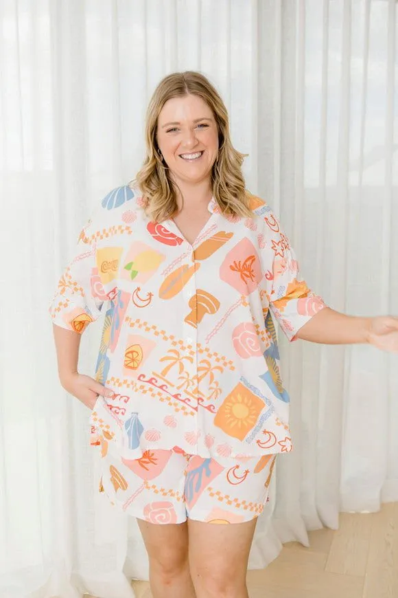 Bianca Shirt & Shorts Set - Amalfi Print