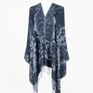Black Floral Pashmina