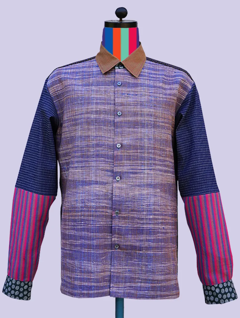 Blocked Woven Cotton Shirt