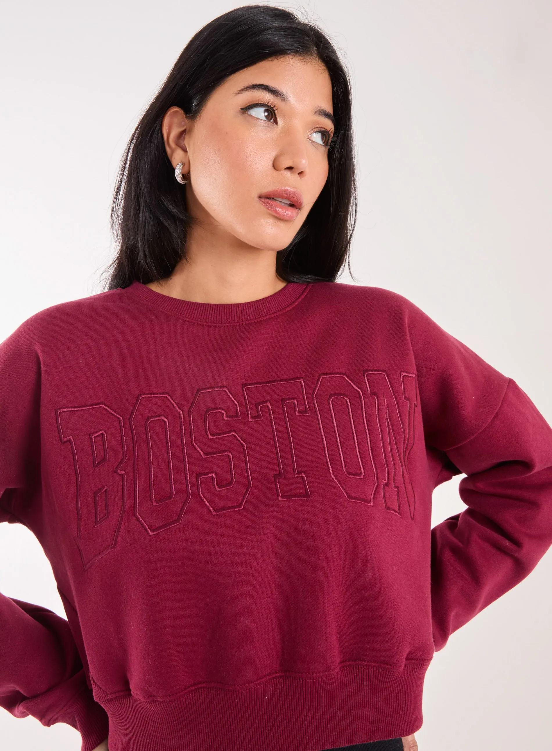 Boston Silk Detail Crop Sweater