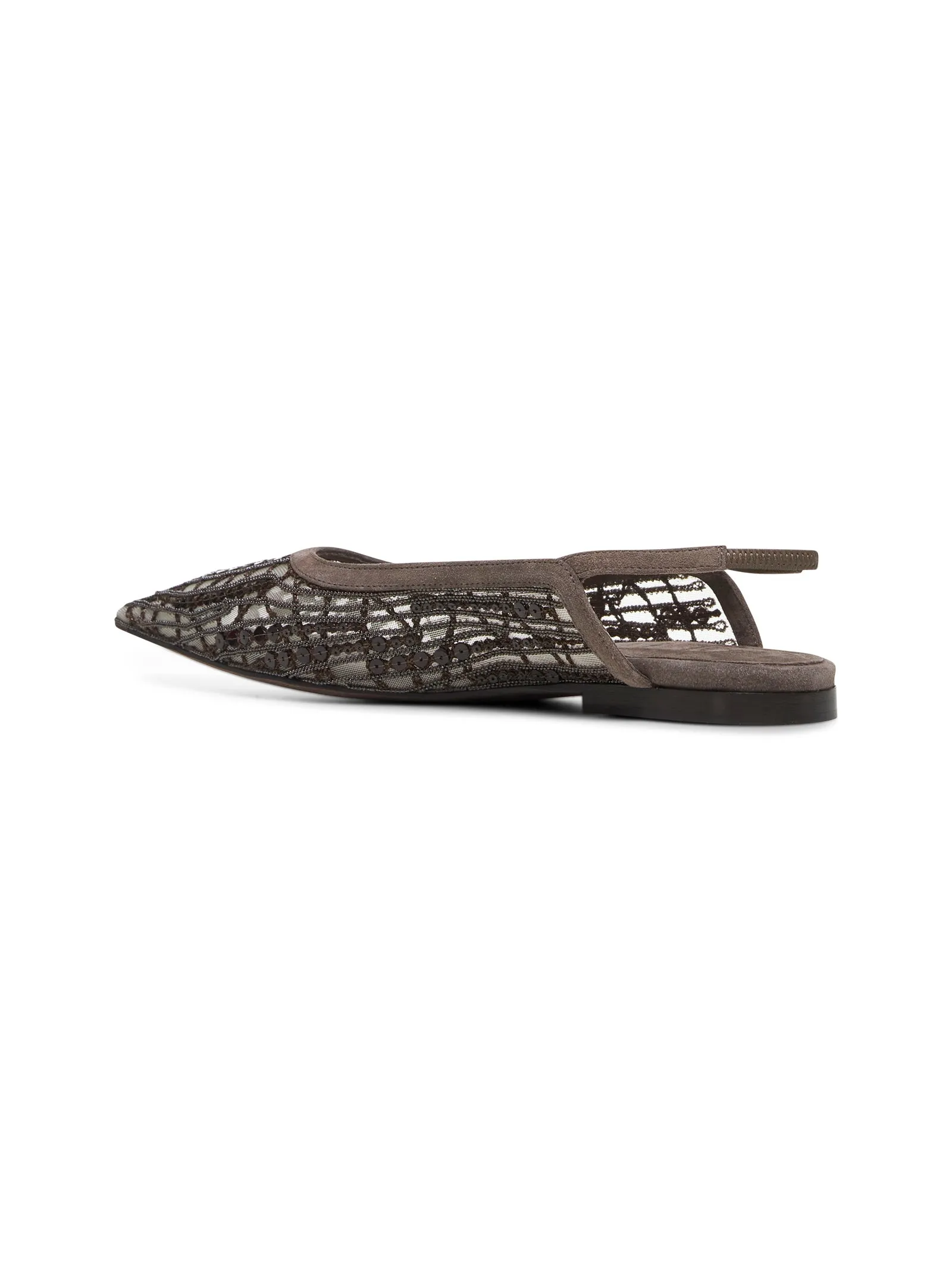 Brown Glistening Abstract Embroidery open flats
