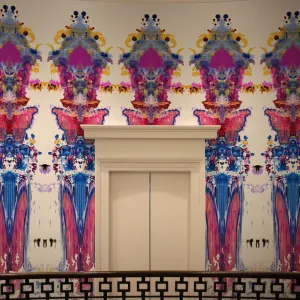 butterfly totem damask wallpaper