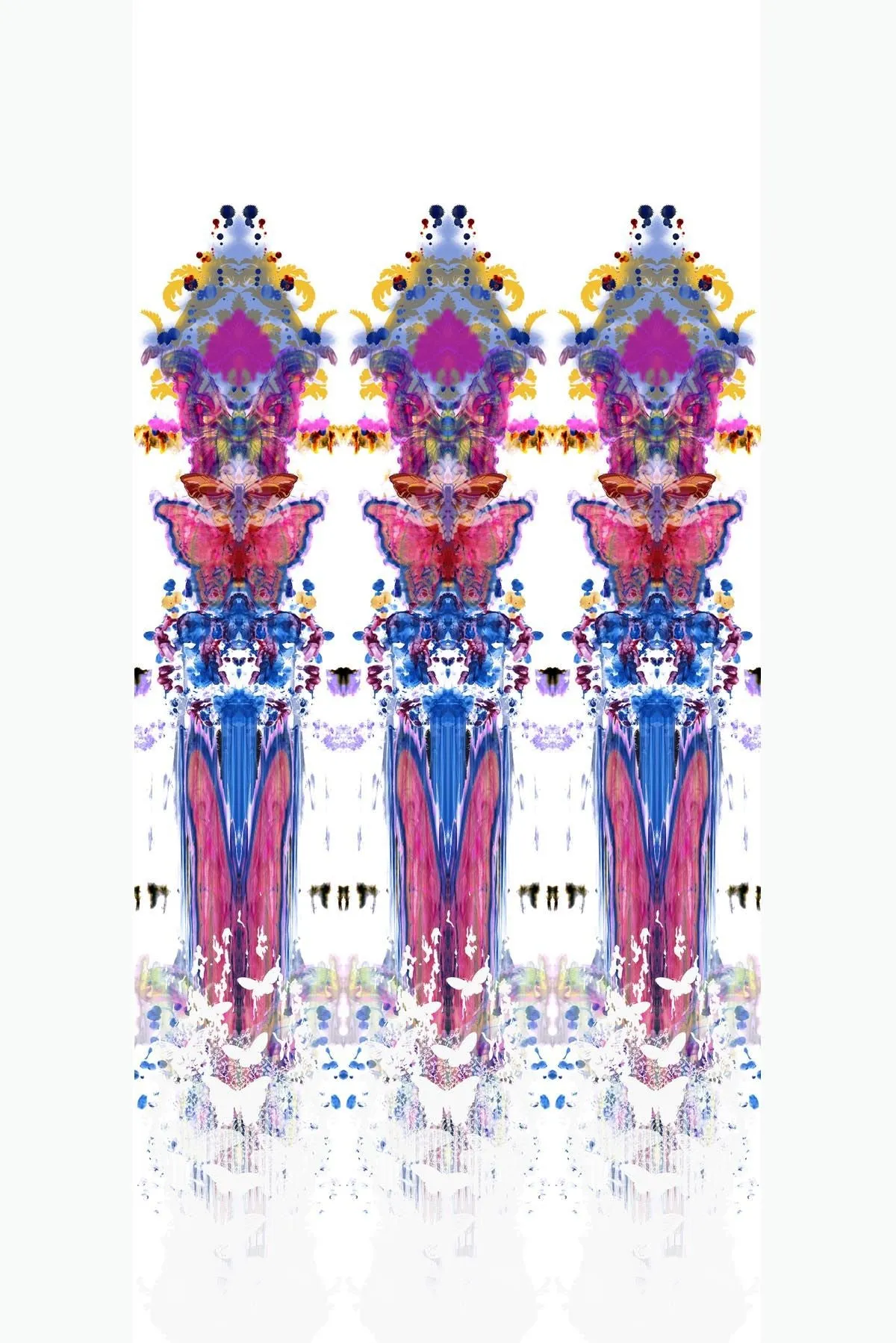 butterfly totem damask wallpaper