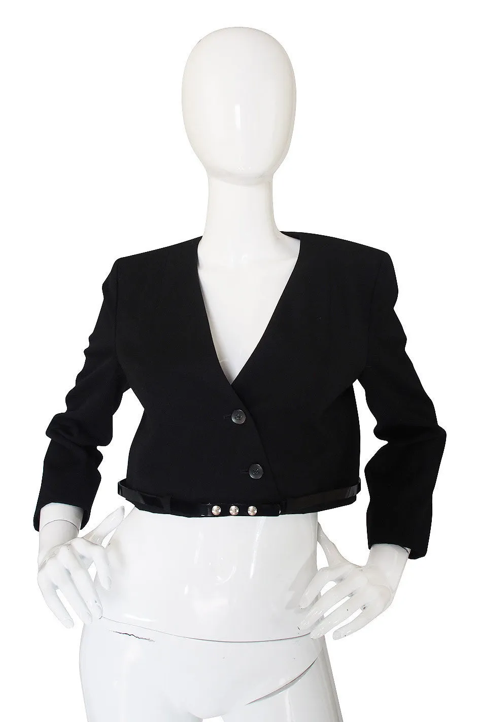 c2000 Chic Little Black Cropped Chanel Jacket & Belt