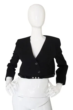 c2000 Chic Little Black Cropped Chanel Jacket & Belt