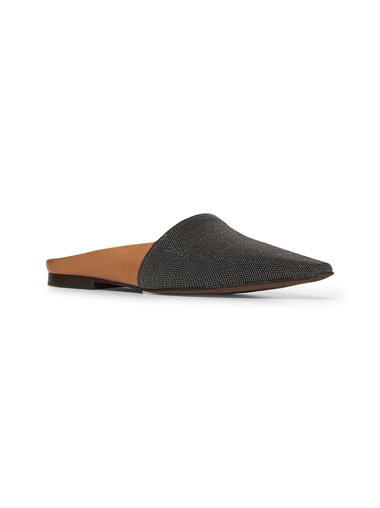 Calf leather Precious Flats with monili