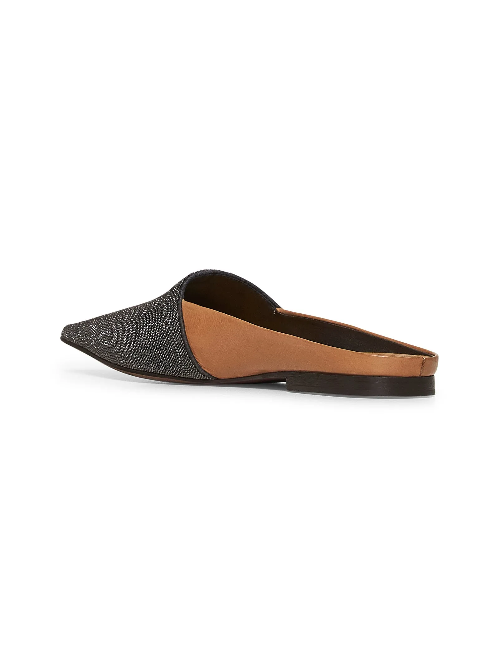 Calf leather Precious Flats with monili