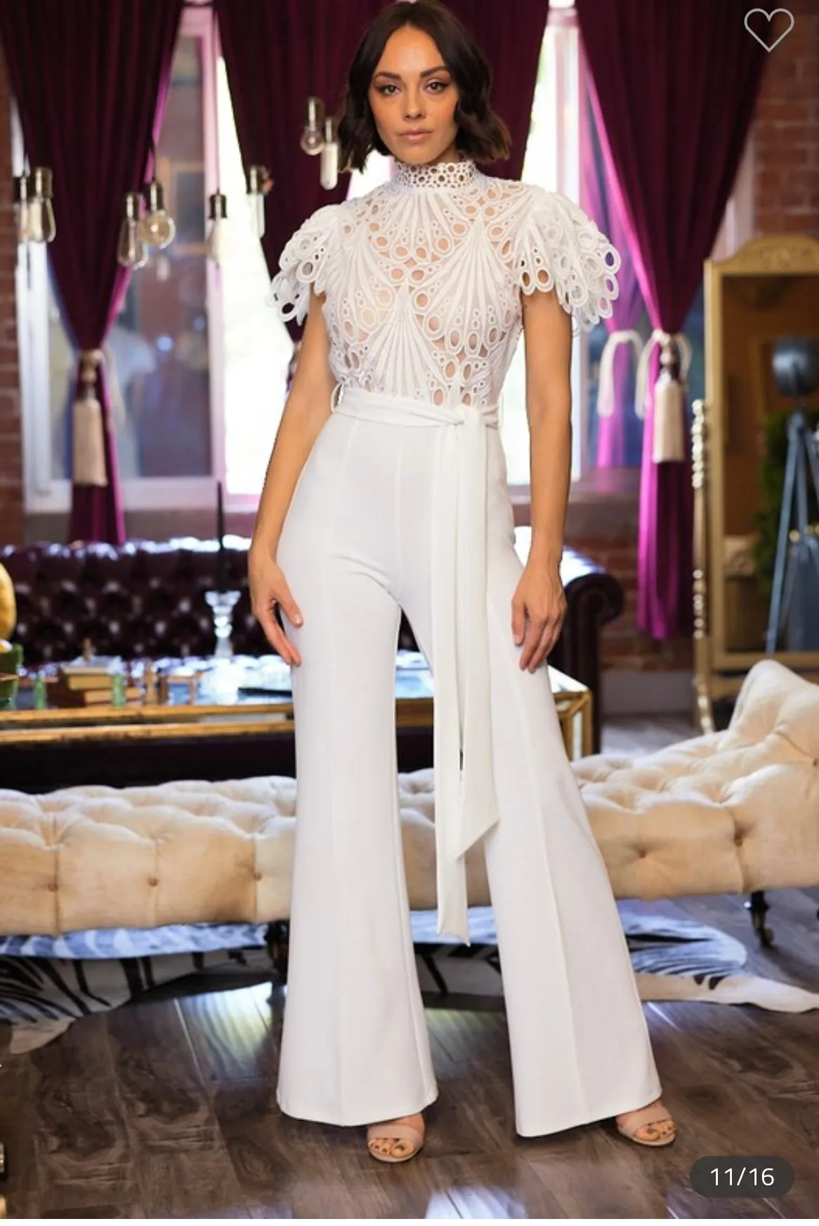 CARI WHITE LACE JUMPSUIT