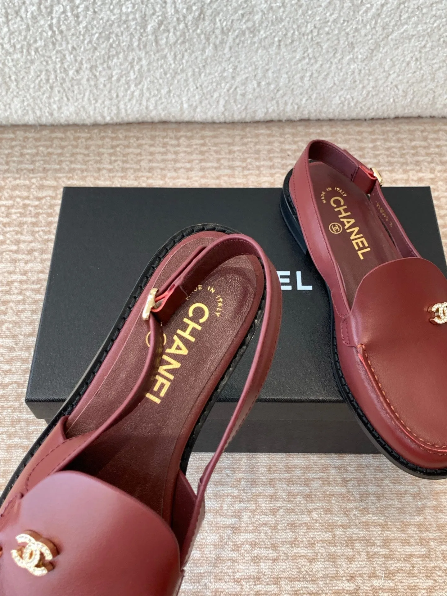 CC 25S Slingback Loafer Dark Red Calfskin