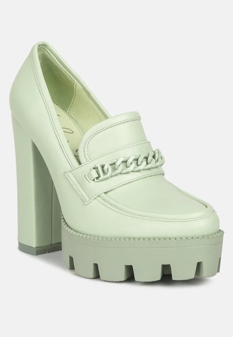 Chain Embellished Chunky Loafers