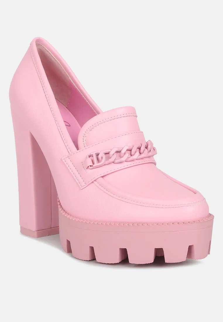 Chain Embellished Chunky Loafers