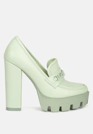 Chain Embellished Chunky Loafers