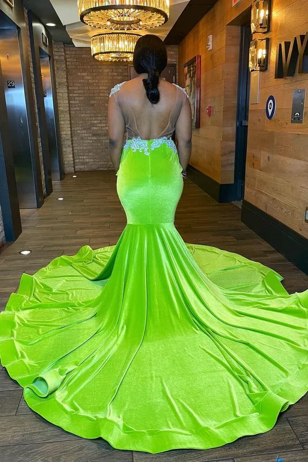 Chic Sleeveless Backless Mermaid Prom Dress With Beading