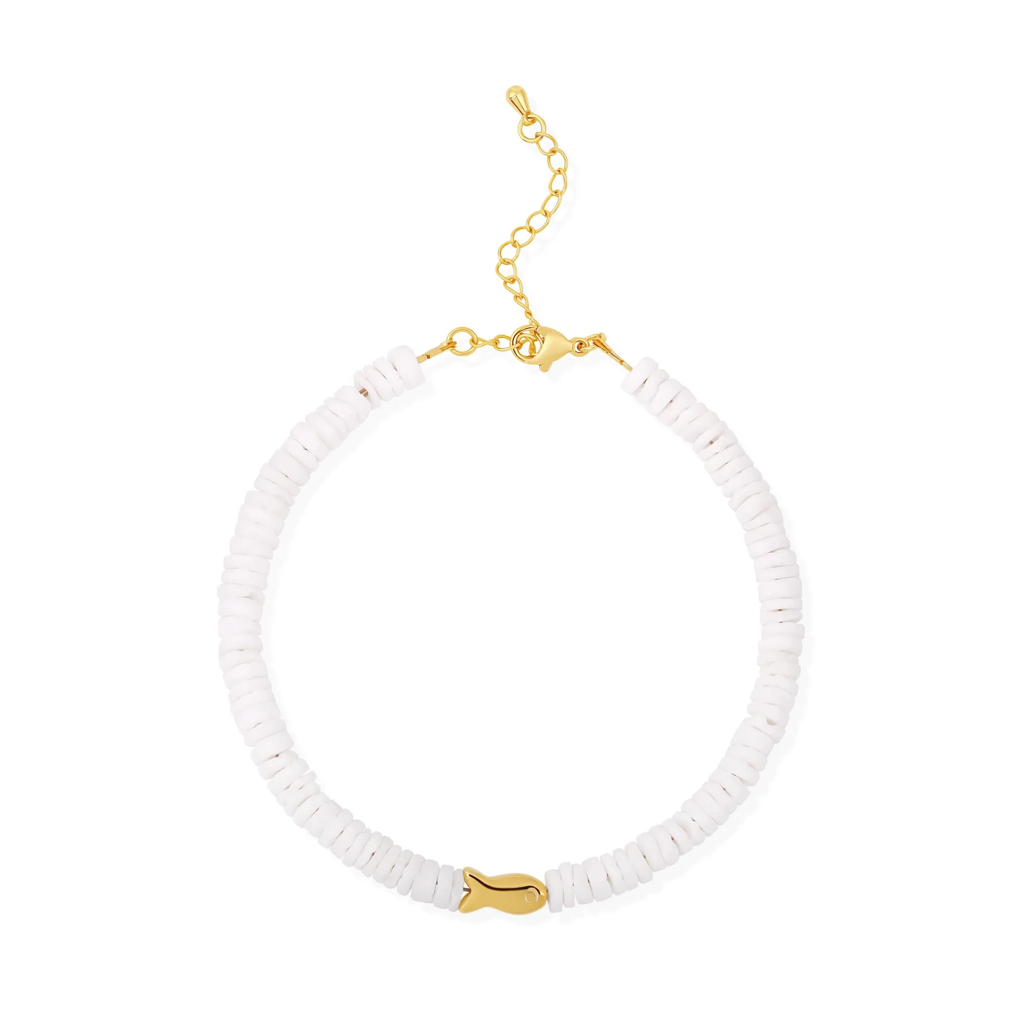 Coastal Gold Fish White Shell Anklet