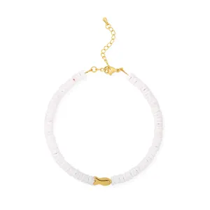 Coastal Gold Fish White Shell Anklet